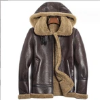 Jaket Bomber Sherpa Kulit Lelaki