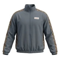 Pendirian Lelaki-Jaket Trek Kolar Dengan Pita Belang Sisi